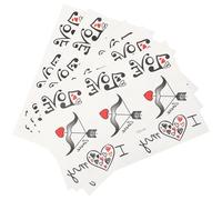 Garneck Tatouages Temporaires de Cœur 5 Pcs Autocollants Faux Cœur pour Saint-Valentin Décoration Corps et Visage Fête