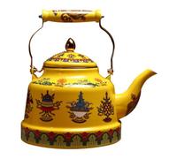 Garneck Théière Émaillée Vintage Cuisine et Maison Poignée en Céramique, Outil de Chauffage Sûr, pour Amateurs de Thé et Décor Artistique
