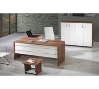 Garniture Bureau Bureau d'angle Meuble de bureau Armoire 3 pièces Bois Blanc