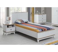 Garniture chambre d'enfant blanche lit d'enfant table de nuit lit set 2pcs bois