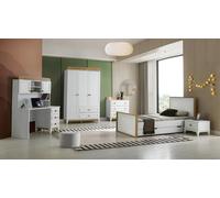 Garniture chambre d'enfant lit complet meubles d'enfant bois blanc set chambre à coucher 5pcs