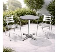 Garniture de bistrot 3 pièces aluminium Hauteur réglable H70/110cm