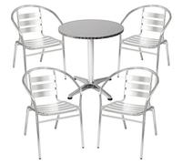 Garniture de bistrot 5 pièces aluminium - inox