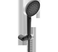 Hansa Set de douche à main Aurelia 4717012033 3 jets Ø110 mm Noir mat avec support et flexible
