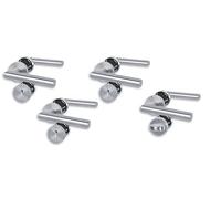 Garniture de porte à rosace I Lot de 4 ferrures de porte en acier inoxydable satiné pour 3 portes de chambre avec trou de serrure t 1 porte WC de salle de bain, cliprosette Ø 52 mm, poignée de