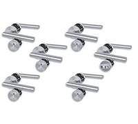 Garniture de porte à rosace I Lot de 6 ferrures de porte en acier inoxydable satiné pour 5 portes de chambre avec trou de serrure t 1 porte WC de salle de bain, cliprosette Ø 52 mm, poignée de