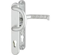 Garniture de porte HOPPE Liverpool | PZ 92 mm | Garniture de porte d'entrée | Plaque étroite | Argent | Poignée à étrier