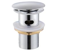 Garniture de vidange G1 1/4" pour lavabo, bouchon à ressort avec trop-plein, soupape à pression pour lavabo et évier, garniture de vidange en acier inoxydable pour robinetterie de lavabo, chromée