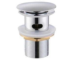 Garniture de vidange G1 1/4" pour lavabo, bouchon à ressort avec trop-plein, soupape à pression pour lavabo et évier, garniture de vidange en acier inoxydable pour robinetterie de lavabo, chromée