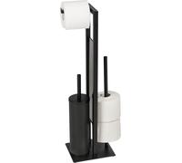 Garniture de WC fermée Rivalta en acier laqué mat et verre de sécurité - noir
