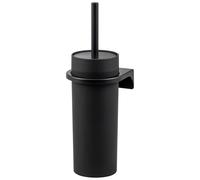Garniture de WC Ronde bremermann Savona avec Surface caoutchoutée Softtouch, y Compris Support Mural à Coller ou à percer en Plastique (Noir)