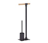 Garniture de WC sur pied Forli de WENKO, avec porte-rouleau et brosse WC, noir, acier/bambou