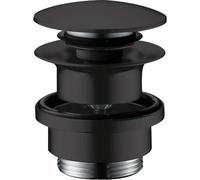 Garniture d'écoulement hansgrohe, Push-Open, pour mitigeur de lavabo et bidet, noir mat, 1 pièce.