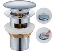 Garniture d'écoulement pour lavabo avec trop-plein, bouchon à ressort pour lavabo, garniture d'écoulement universelle de 1 1/4 pouce pour salle de bains avec mécanisme à ressort en laiton, chromée