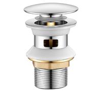 Garniture d'écoulement pour lavabo avec trop-plein, bouchon chromé à ressort, robinet d'écoulement pour lavabo/évier, robinet d'écoulement avec trop-plein, G 1¼