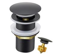 Garniture d'évacuation pour évier, garniture d'évacuation universelle en acier inoxydable, bouchon à ressort avec panier filtrant, garniture d'évacuation avec bouchon de 1 1/4", sans trop-plein (noir)
