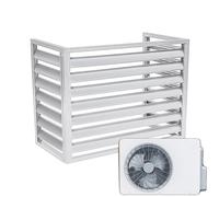 Garniture en aluminium pour pompe à chaleur et climatiseur - Protection de l'unité extérieure, design blanc élégant, sans haut, dimensions L100/W50/H70 (1,5P) - Résistant aux intempéries et durable