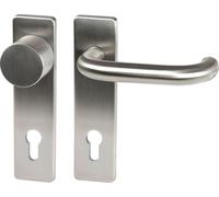 Garniture FH GEOS 1754/D52K FH avec PBR Plaque courte PZ88, inox mat ÖNORM