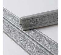 Garniture flexible à décoller et mouler - 230 cm - Lignes murales pliables - Décoration pour coins - Bande de plinthe en mousse résistante à l'humidité - Gris - 3 pièces