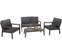 Garniture HWC-L64, salon de jardin Garniture de jardin Lounge-Set Canapé, métal ~ rembourrage gris