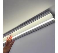 Garniture profilée en aluminium à DEL de 1,2 m | Rail d'éclairage indirect imperméable pour plafond de salon | Élégante corniche décorative