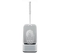 Garniture WC Sorex blanche brosse en plastique avec nettoyeur de bord de chasse - 51505