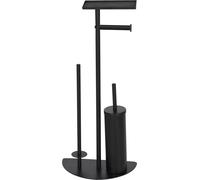 Garniture WC WENKO Cosenza Neo Distributeur de papier toilette Tablette Noir Acier EVA