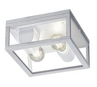 Garonne 601860286 Trio Lights Plafonnier d'extérieur en aluminium moulé sous pression Zinc 2 x E27