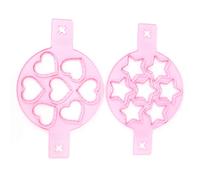 Garosa 2 Pièces Silicone Oeuf Anneau Crêpière Antiadhésive Oeuf Cuiseur Pan Flip Moule Coeur Étoile Forme BRICOLAGE Cuisine Petit Déjeuner Outil