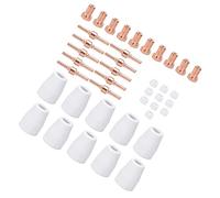 Garosa 40 Pièces Consommables de Torche de Découpe, Compatibles PT-31 | Kit de réparation de coupelles de blindage, pointes, électrodes, anneaux, cuivre haute température, résistant à la