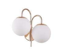 Garosa Applique Murale Double Tête Verre Métal Luminaire Mural Lumière Chaude Double Bras Orientable pour Cuisine Salle à Manger Chambre Bureau
