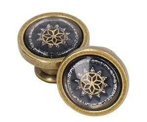 Garosa Bouton de Poignée de Meuble Rond, 2 Ensembles de Bouton de Meuble Antique en Alliage de Zinc Rond Monotrou Porte d'Armoire Armoire Armoire Matériel Poignée Cuivre, Boutons