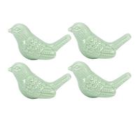 Garosa Boutons en Céramique Poignées de Tiroir en Forme d'oiseau Ensemble de 4 Poignées d'Armoire en Céramique Blanche 5,5 X 3,2 X 3 Cm pour Armoire, Armoire de Chevet, Tiroir, Accessoires de