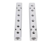 Garosa Collecteur de Compresseur D'air, Bloc de Distribution en Alliage D'aluminium à 6 Voies pour Usage Industriel, Sortie NPT de 1/4 Pouces, Alimentation NPT de 1/2 Pouces, 2 Pièces