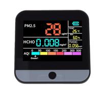 Garosa Détecteur qualité Air Intérieur 8 en 1 Portable PM2.5 PM10 HCHO COV, | Écran LCD Couleur 2,8 Pouces, Batterie Rechargeable 2000 MAh, Alarme température/humidité en Temps Réel, pour Chambre,
