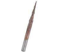 Garosa Fraise Conique à Bout Sphérique, Hélice, R0.75x15xD4x50 | Pointe en carbure en forme de cône, tige de 4mm de rayon de 0.75mm, cannelures d\'évacuation des copeaux, sculpture 3D en