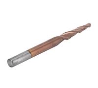 Garosa Fraise Conique à Bout Sphérique, Hélice, R0.75x15xD4x50 | Pointe en carbure en forme de cône, tige de 4mm de rayon de 0.75mm, cannelures d\'évacuation des copeaux, sculpture 3D en
