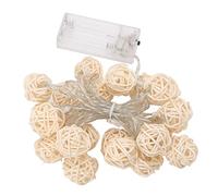 Garosa Guirlande Lumineuse Boule Rotin 20 LED à Piles pour Décoration Anniversaire Fête Mariage Noël Maison Jardin