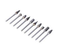 Garosa Kit de Limes Rotatives en Carbure de Tungstène, 10 Pièces, Tige de 3 Mm, Tête de 6 Mm, Coupe Unique pour le Travail du Bois, la Sculpture, le Meulage, la Mise en Forme, l'ébavurage, les (#2)
