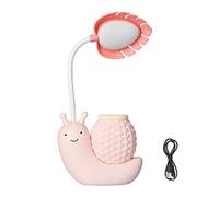 Garosa Lampe de Bureau à LED avec Porte-Stylo Animal de Dessin Animé Escargot Lampe de Table à Fonctions Multiples USB Mignon Lampe de Bureau Col de Cygne pour étudiants