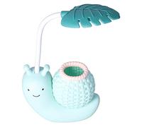 Garosa Lampe de Bureau à LED avec Porte-stylo Animal de Dessin Animé Escargot Lampe de Table à Fonctions Multiples USB Mignon Lampe de Bureau Col de Cygne pour étudiants