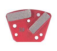 Garosa Lot de 3 Patins de Meulage Diamantés, Outil de Coupe de Sol en Béton Trapézoïdal en Acier allié, 30, 2 Dents Longues, Bloc de Meulage 6 Trous pour le Polissage du Béton, l'élimination de la