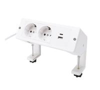 Garosa Multiprise de Bureau avec Ports USB, Charge à Pince sur Prise | Multiprise de Table, 2 Prises Standard, Cordon à 2 Broches de 5,9 Pieds, Prise de Courant à Montage en Surface avec