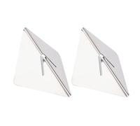 Garosa Paquet de 2 Porte-numéros de Table en Acier Inoxydable - Support de Carte de Menu Triangulaire pour Restaurants, Mariages et Cafés - Présentoir de Marque-place Antirouille et