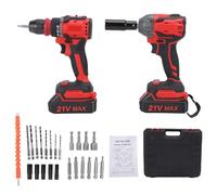 Garosa Perceuse électrique et clé 21 V, Couple élevé 380 N.M pour les Tâches Intensives, Ensemble D'outils Compacts avec Lumière LED et 2 Piles Rechargeables (Prise UE)