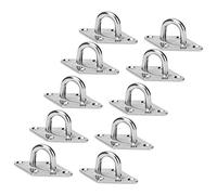 Garosa Plaque à œil en Acier Inoxydable 316, 10 Pièces, Support en Losange Robuste de 6 Mm pour Crochets de Hamac, Pare-soleil, Boucle Fixe Marine, Utilisation Intérieure et Extérieure (6MM)