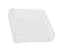 Garosa Plateau en Acrylique festonné avec Insert Coulissant, Organiseur de Rangement Transparent pour Photos, Créations de Bijoux, Artisanat avec Tiroir Lisse et Bords Ondulés pour