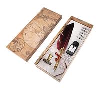 Garosa Plume Stylo Dip à Plume Antique Stylo-Pinceau avec Plume d'oie Taillée en Acier Inoxydable Calligraphie Écriture Stylo À Encre Enfants Ami Anniversaire De Noël Art