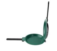 Garosa Poêle à Double Face Rétractable 19,3cm Acier Titane | Crêpière, Manche en Bois, Compatible Gaz, Ustensile Facile à Nettoyer, Pain grillé et œuf Frit