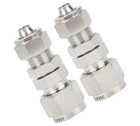Garosa Raccord à Compression de Virole 2 Pièces Connecteur de Cloison en Acier Inoxydable 304 12x8mm Deux Touches Droites pour Tube Dur au Mur de Tuyau Passant à Travers la Plomberie et